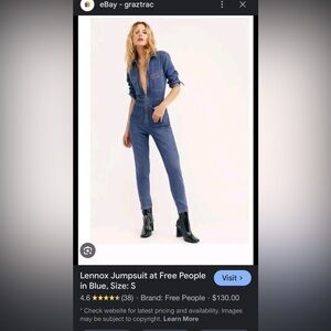 Free people denim pantsuit